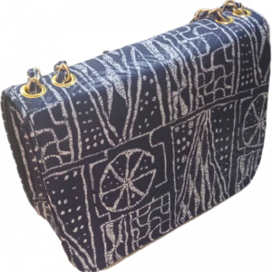 Sac à main bleu et blanc