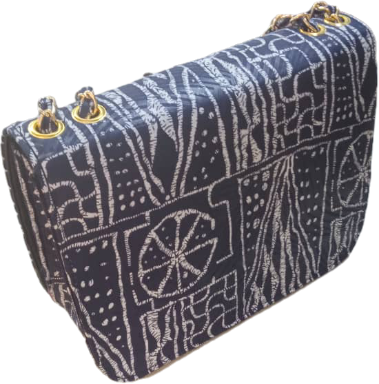 Sac à main bleu et blanc