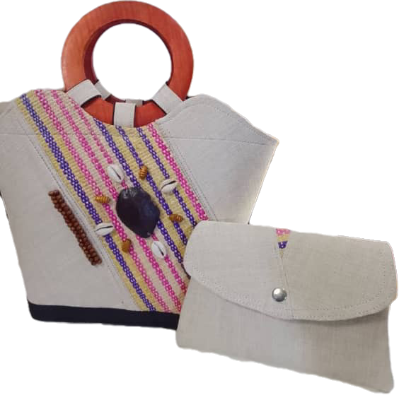 Ensemble sac cabas et porte-monnaie "Bord de mer"