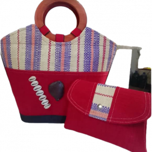 Ensemble sac cabas et porte-monnaie rouge