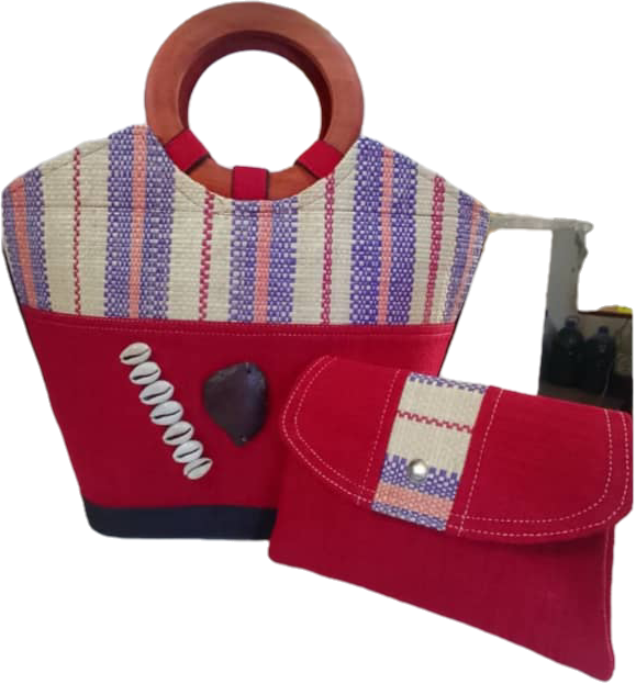 Ensemble sac cabas et porte-monnaie rouge