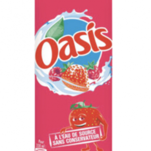Boisson fraîche Oasis fraise / framboise 33 cl - Pack de 24