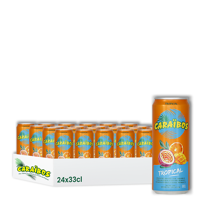 Soda Caraïbos canette 33 cl - Pack de 24