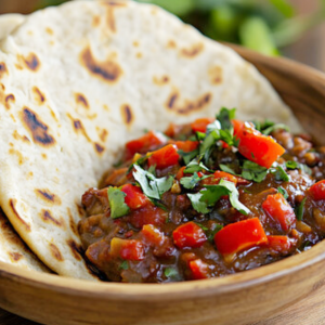 Kisra avec ragoût de bœuf