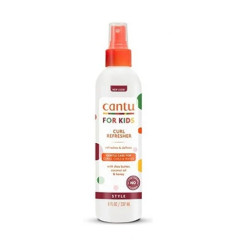 Spray revitalisant Cantu Kids Curl Refresher 237 ml pour rafraîchir, hydrater et redéfinir les boucles des cheveux bouclés, frisés et crépus des enfants