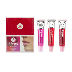 Lip gloss fraise bubble gum cerise Nicka New York 15 ml boîte de 48