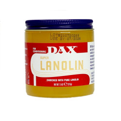 Super Lanolin 7.5oz 213g Dax soin capillaire hydratation cheveux secs bouclés crépus