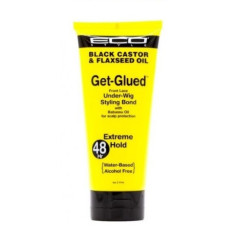 Eco Styler Black Castor Flaxseed Get Glued 48hr 6oz gel coiffant fixation extrême